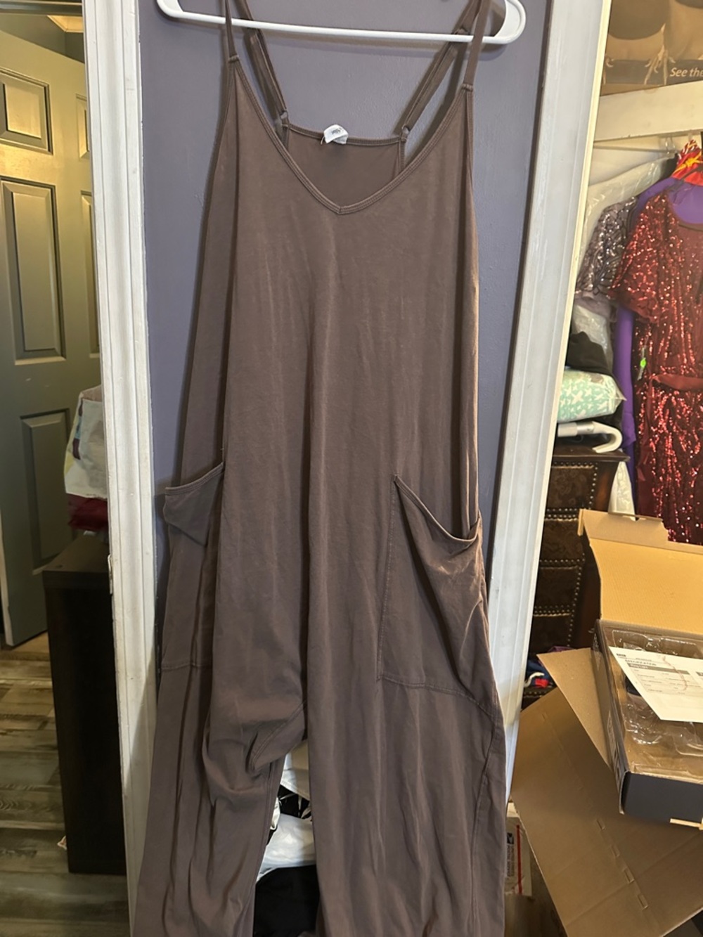 Wishlist Brown Strappy Wide-Leg Jumpsuit